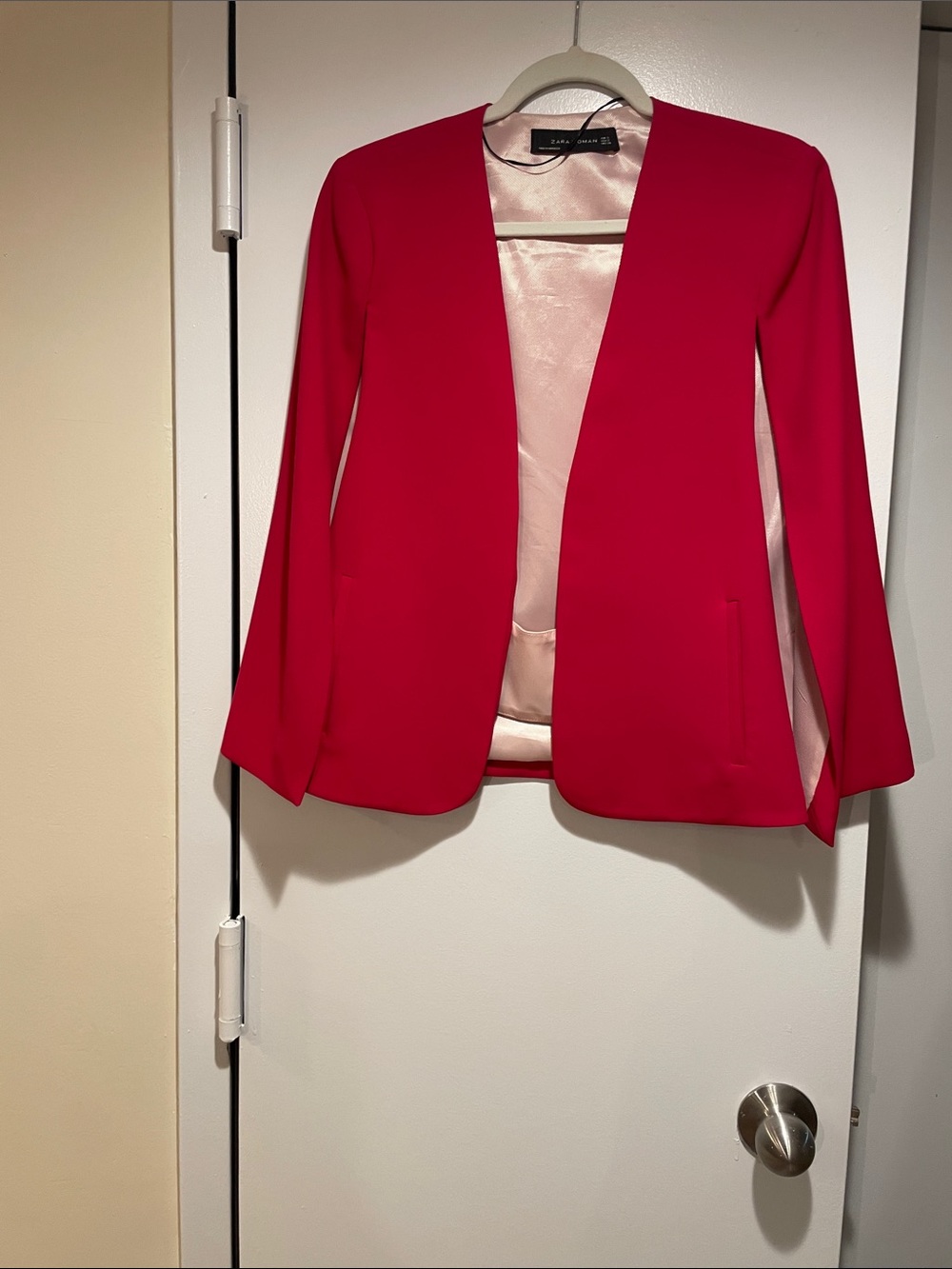 Zara Hot Pink Open-Front Blazer
